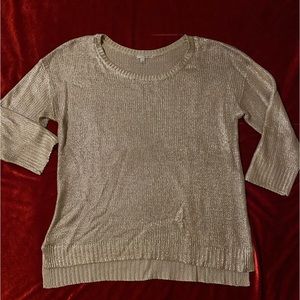 Halogen Shimmer Gold Sweater